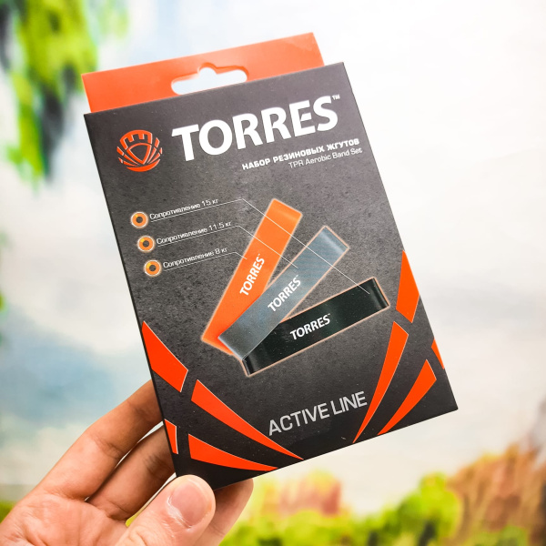 Набор эспандеров TORRES фитнес резинки (25 см, 3 шт.)
