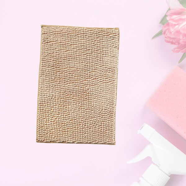 Коврик для ванной из микрофибры "Шенилл" в рулоне"40*60см бежевый