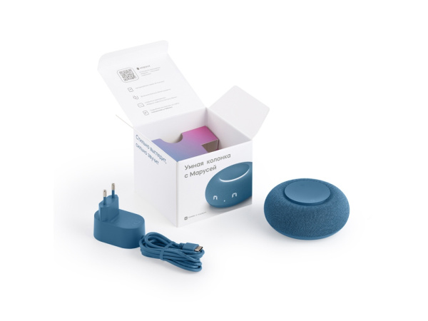 Умная колонка «Капсула Мини» с голосовым помощником Марусей, Цвет морской синий