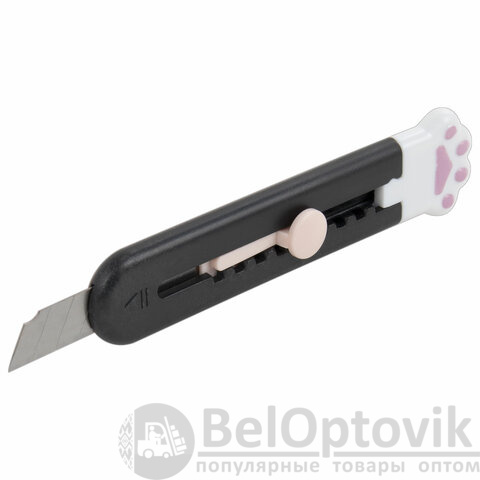 Нож канцелярский "Лапки", Cat Paw, 9 мм, НАБОР 3 шт. на блистере, автофиксатор, BRAUBERG HOBBY, 238345