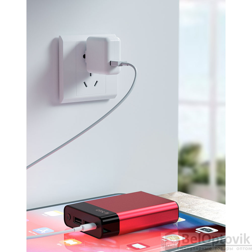 Внешний аккумулятор в металлическом корпусе Apria, 10000 mAh, красный