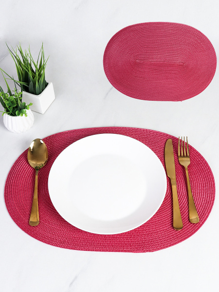 Салфетка для стола овальная / pink /уп 6/300/ 30х45 см Винная /АКЦИЯ