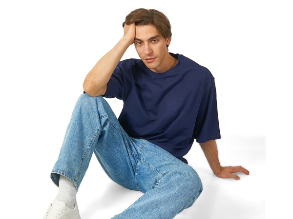 Футболка оверсайз «Berlin» унисекс, Размер XS-S, Цвет темно-синий