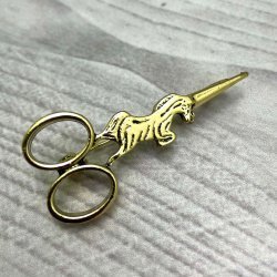 Бижутерия брошь стилиста "Ножницы Единорог" 5 см