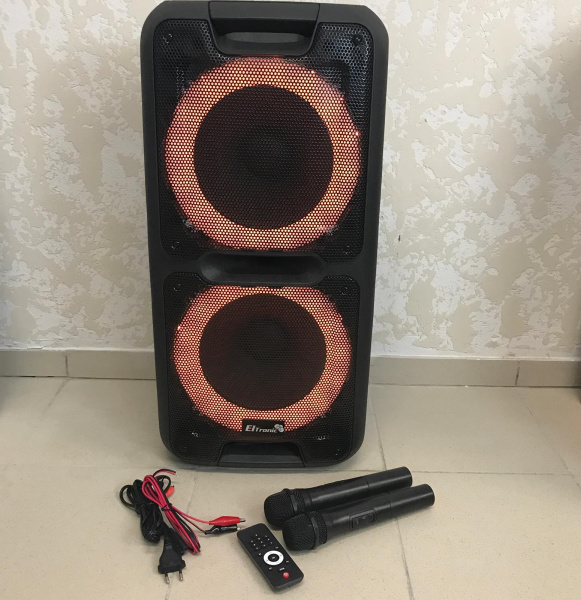 Профессиональная акустическая система ELtronic Dance box 300 (Два динамика по 10 дюймов, FM-радио, караоке, bluetooth, usb/sd/tf 800ВАТТ)