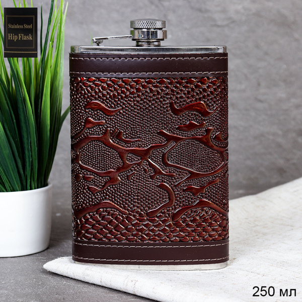 Фляжка 250 мл / FL-164 /уп 100/ коричневая