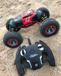 Трюковая машина – трансформер перевертыш на радиоуправлении LEOpard King №1 «Леопард», Bluesea (Блюси) Красный с черным