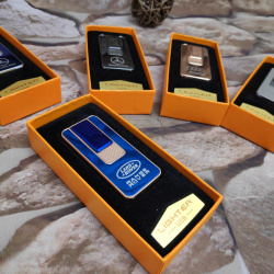 Электроимпульсная зажигалка-брелок с эмблемой и сменным нагревательным элементом Lighter Classic Fashionable Range Rover, Синий корпус