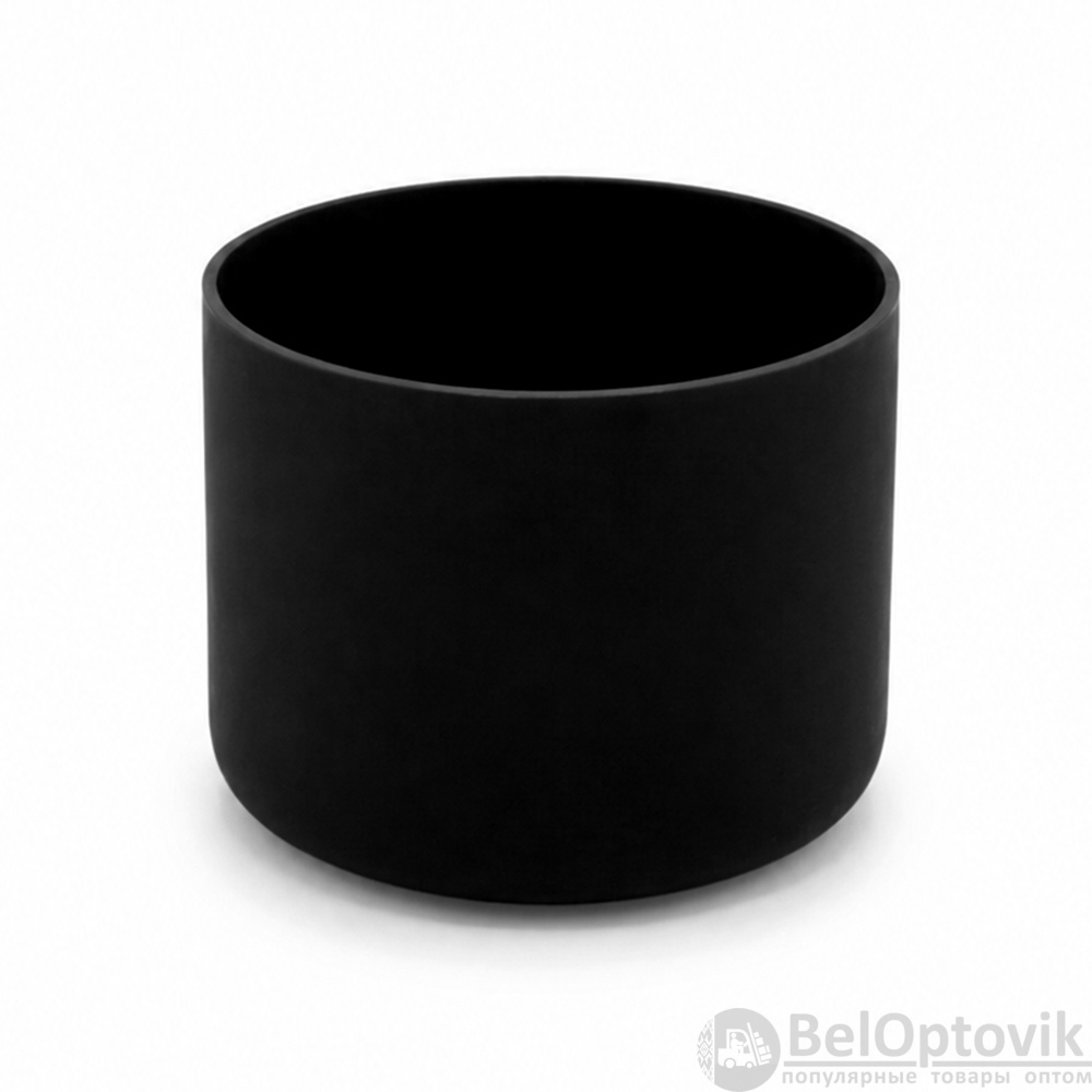 Бутылка стеклянная с манжетой и держателем Glassy, чёрная