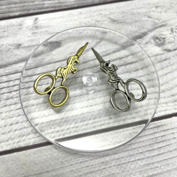Бижутерия брошь стилиста "Ножницы Единорог" 5 см