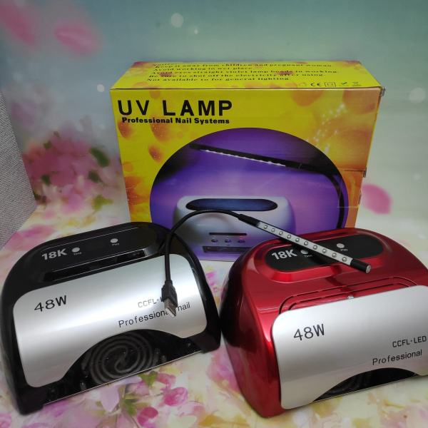 Гибридная лампа для маникюра Professional Nail 48 W CCFL+LED Красный корпус