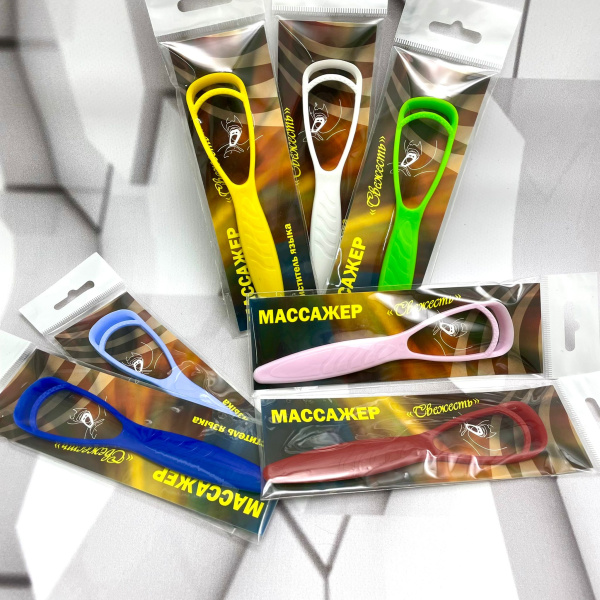 Очиститель языка Свежесть 153х33х5мм. Цвета Микс