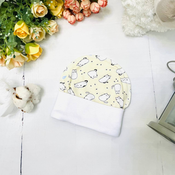Шапочка из натурального хлопка для новорожденного Bebika (20/4-35)