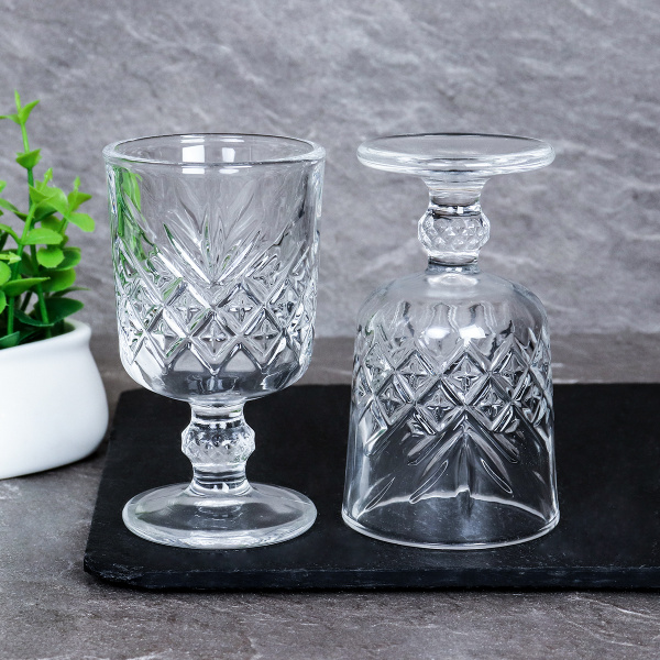 Рюмка 6 штук 60 мл на ножке прямая / F207-1D /уп 24/