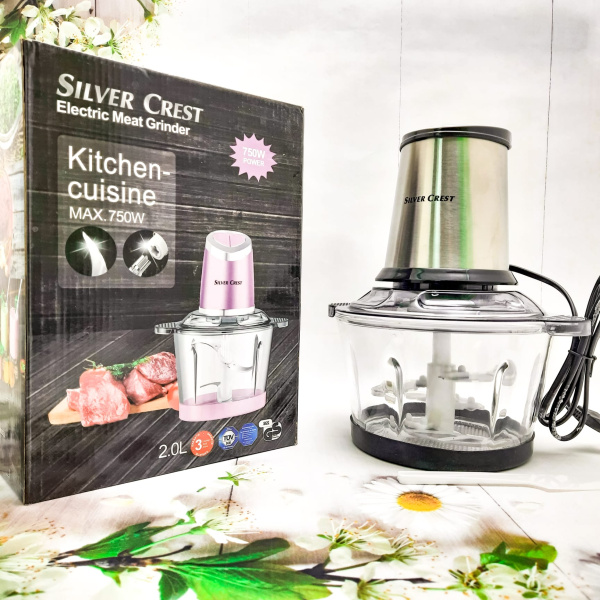 Блендер-измельчитель "тип: Молния" Silver Crest 750W 2.0L МЕТАЛЛ Чаша стекло