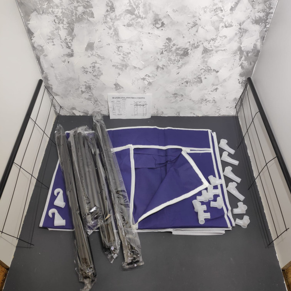 Шкаф складной каркасный тканевый STORAGE WARDROBE mod.SH-7088B. Одно отделение, полка. SM Home 65х40х150 см. Синий