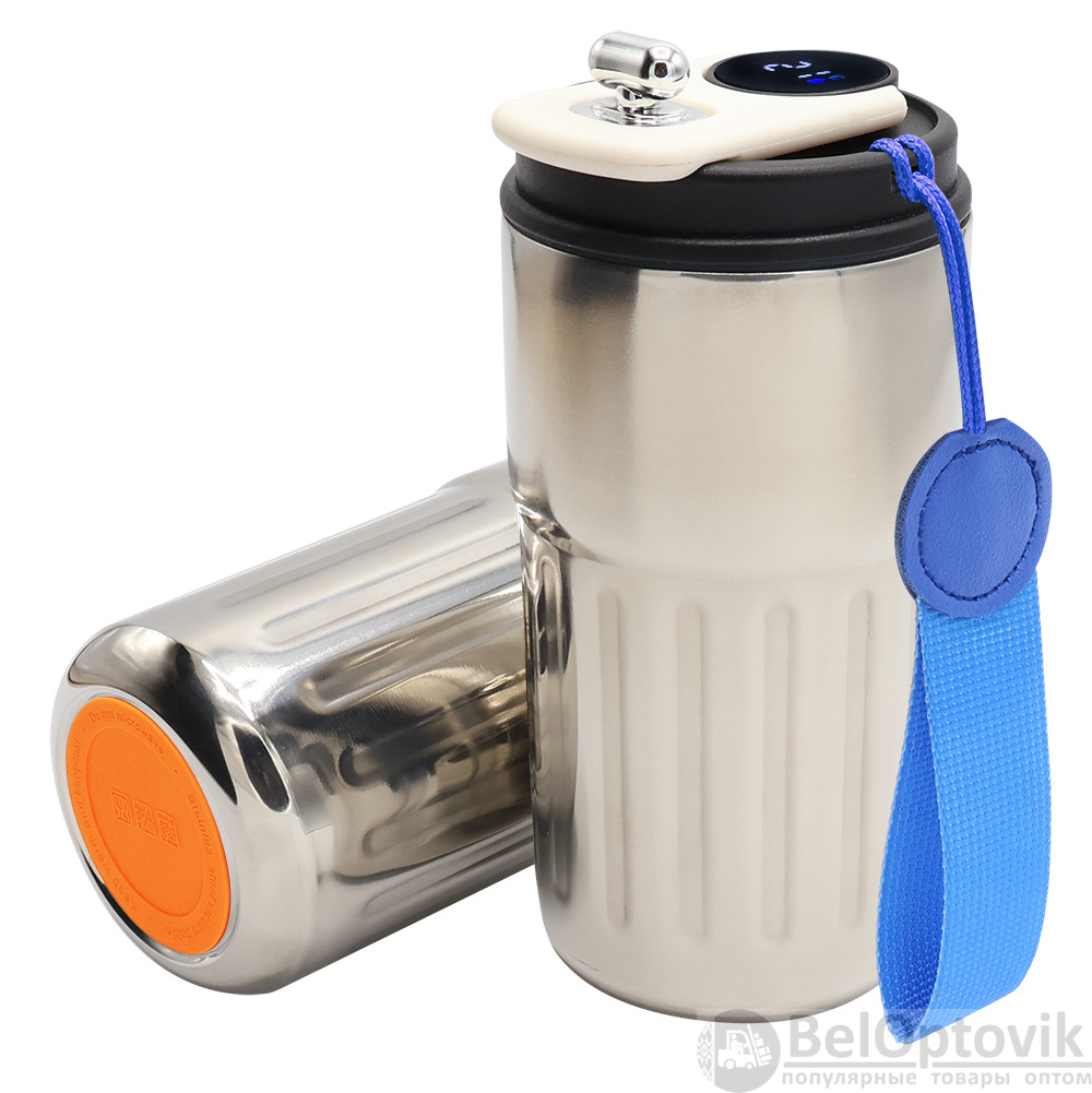 Термокружка Ashly To Go, серебристая/синяя/оранжевая