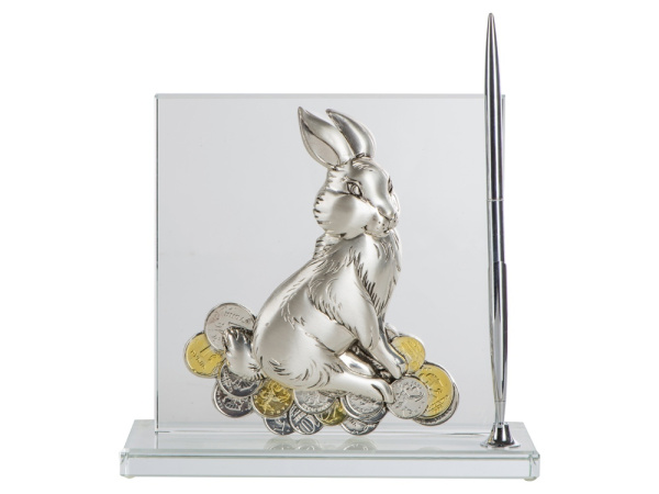 Настольный прибор «Удачное приобретение», Цвет черный, серебристый