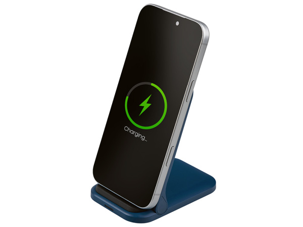 Беспроводное зарядное устройство «Foldy», 15 Вт, Цвет темно-синий