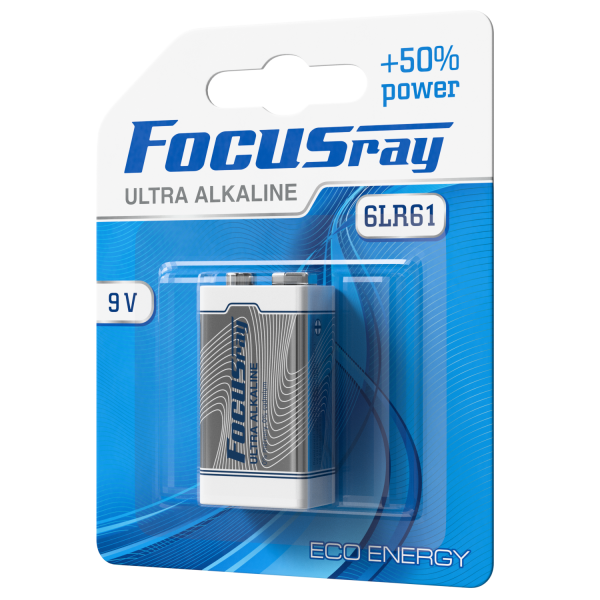 FOCUSray ULTRA ALKALINE 6LR61/BL1 1/12/144 батарейка, шт