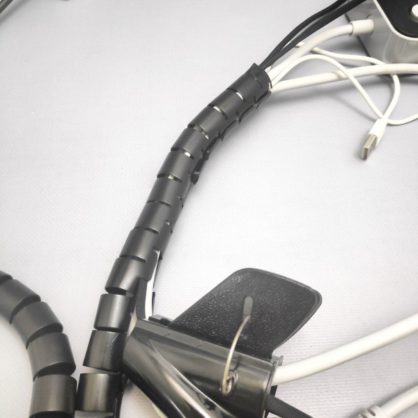 Кабельный органайзер / оплетка - держатель для крепления / защиты проводов, 2 метра, черный