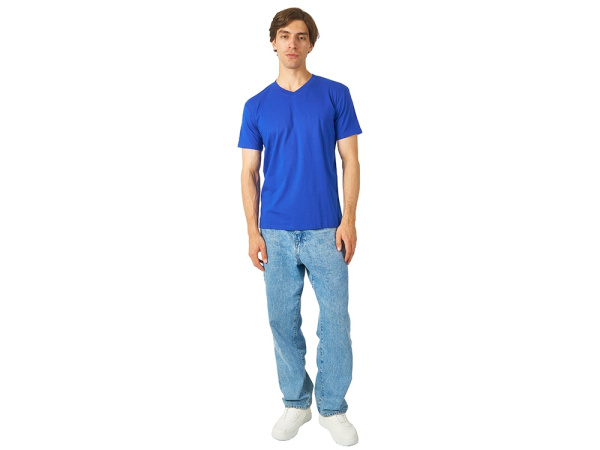 Футболка "Heavy Super Club" мужская с V-образным вырезом, Размер L, Цвет синий классический