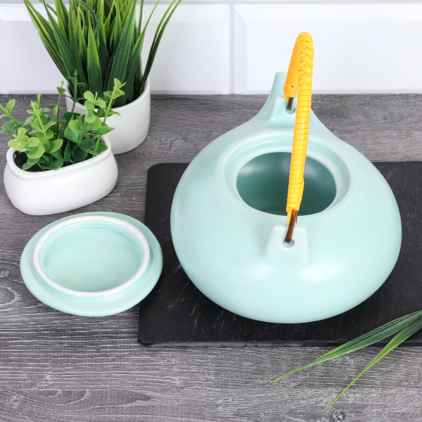 Чайник заварочный 900 мл / FU-789 /уп 24/ плетеная ручка