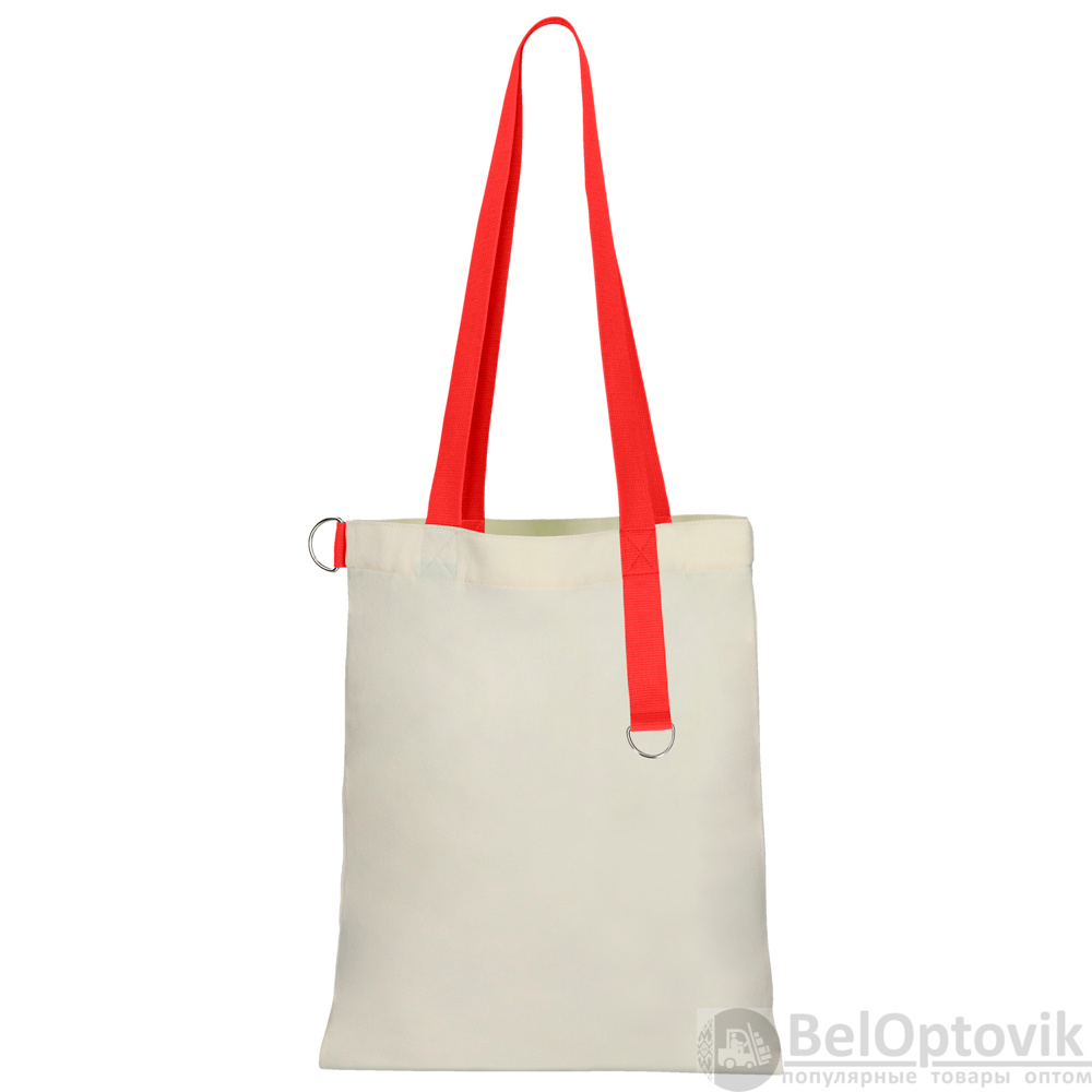 Сумка для покупок White GLOW 325 г/м² с ремувкой, красная
