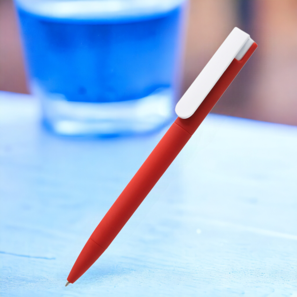 Ручка пластиковая Mira Soft софт-тач / Стильная и эргономичная с нажимным механизмом