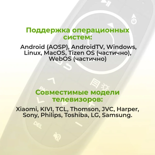 Пульт управления для смарт-приставок, смарт-ТВ, компьютеров G10S Pro, 2.4 Ггц, черный / Голосовое управление, гироскоп