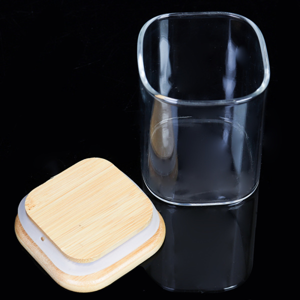 Банка квадратная бамбуковая крышка 200 мл диаметр 60/80 см / LCSC2106 /уп 200/