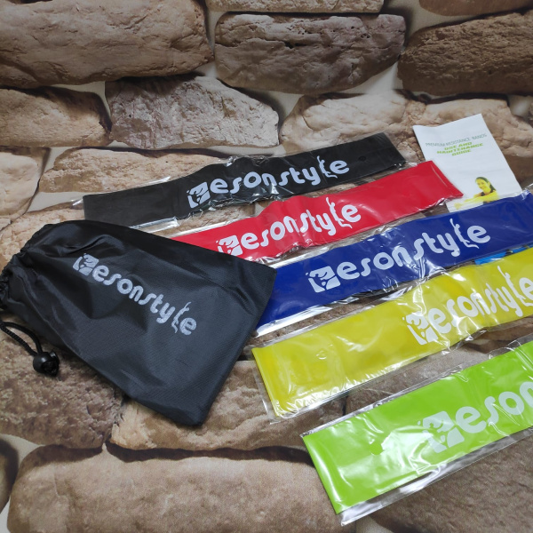 Набор Фитнес резинки с мешочком для транспортировки 5 шт  Classic, без надписей (с инструкцией на русском языке)