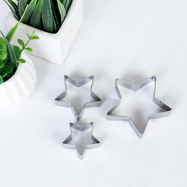 Форма для печенья 3 штуки Звезда / KB-180 /уп 360/