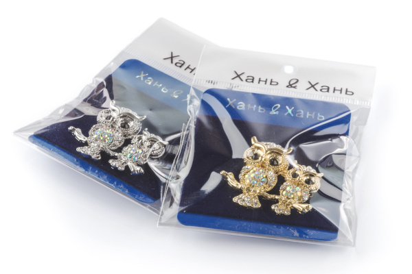 Брошь совы на ветке