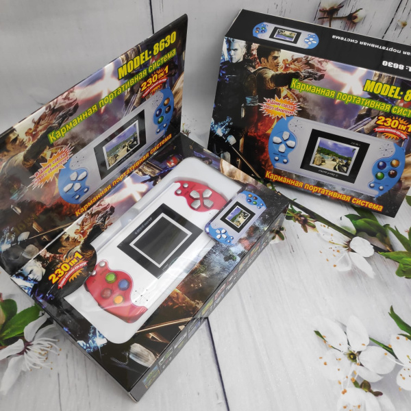 Игровая портативная консоль (карманная приставка) 8630 цветной экран 2.5 дюйма Синий