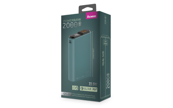 Внешний АКБ QS-20, 20000mAh, midnight, OLMIO