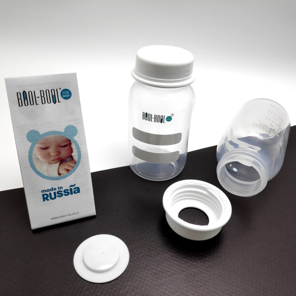 Бутылочка контейнер для хранения грудного молока BOOL-BOOL BABY FLOW, 125 мл, набор 3 шт