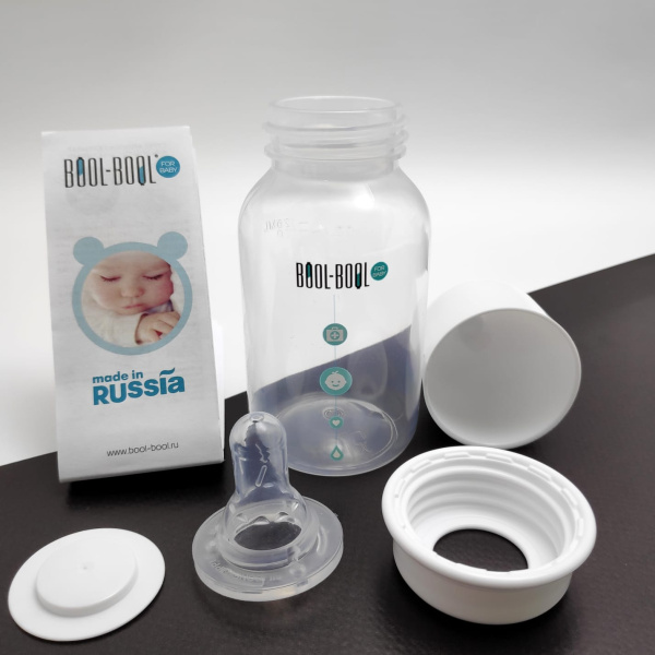 Бутылочка для кормления классическая SIMPLE MED+ со съемными ручками, 125 мл. (с 0 месяцев)