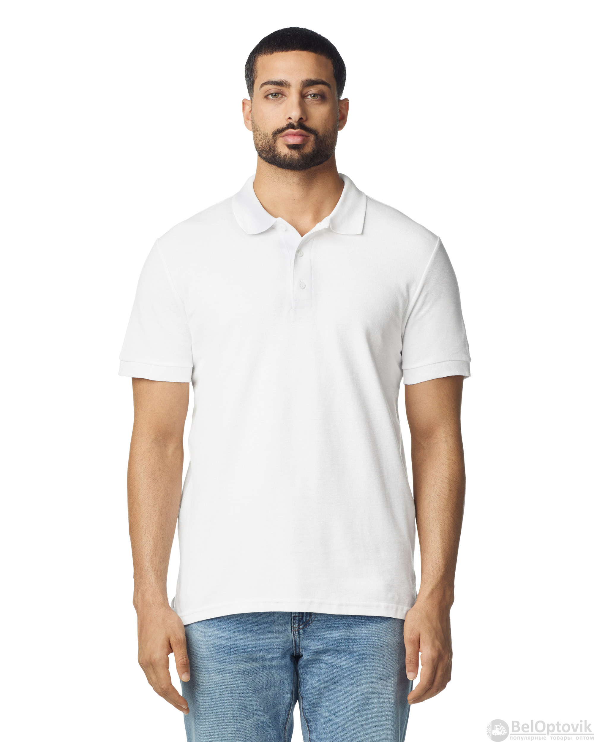 Футболка поло PREMIUM COTTON ADULT DOUBLE PIQUE, БЕЛЫЙ S