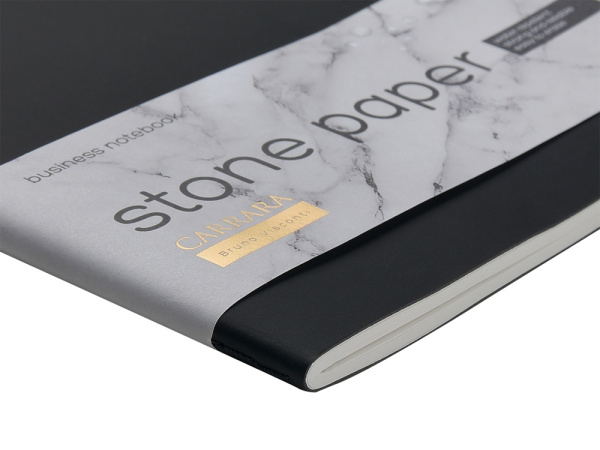 Тетрадь с каменной бумагой А5 «Carrara», Цвет черный