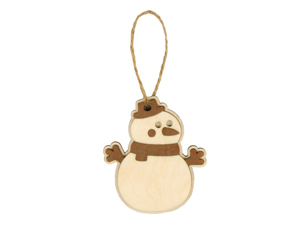 Подвеска «Снеговик», Цвет натуральный/коричневый