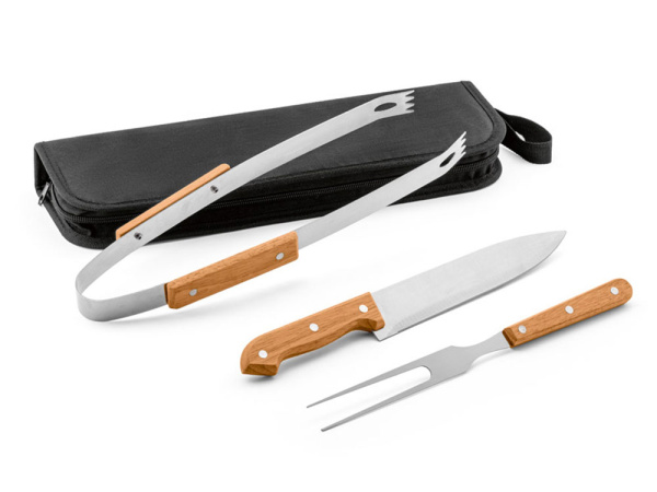 Набор для барбекю «GRILL», Цвет натуральный/серебристый, черный