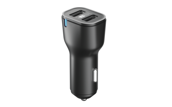 АЗУ USBx2, 2.4A, black, OLMIO