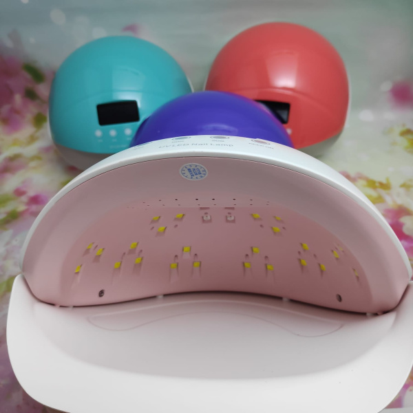 Гибридная лампа для маникюра (лампа для сушки ногтей) Nail LAMP 50 W LED UV для двух рук Синий корпус