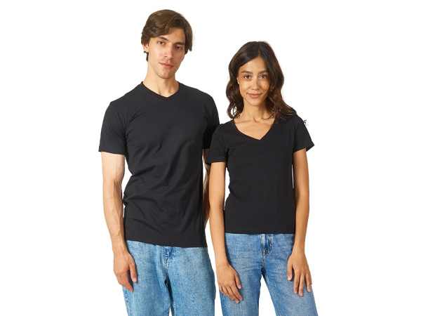 Футболка "Heavy Super Club" женская с V-образным вырезом, Размер L, Цвет черный