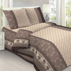 Постельное белье, бязь Комплект 1,5 спальный (147*215 см; 150*215 см; 70*70 см - 2 шт) "Шоколад" Живые фотографии внутри