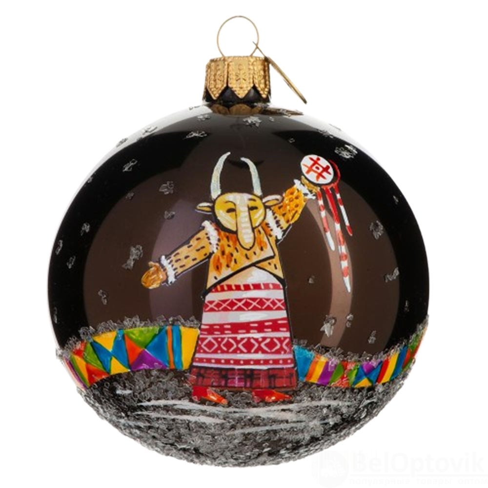 Шар новогодний 8 см, Символ 2027 года, Коза 17