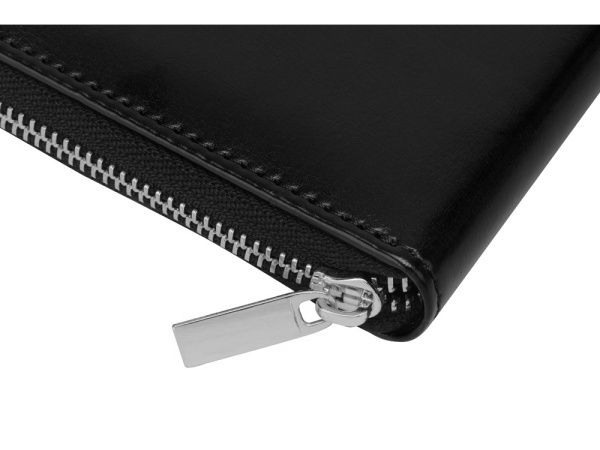 Бизнес-блокнот на молнии А5 «Fabrizio» с RFID защитой, Цвет черный