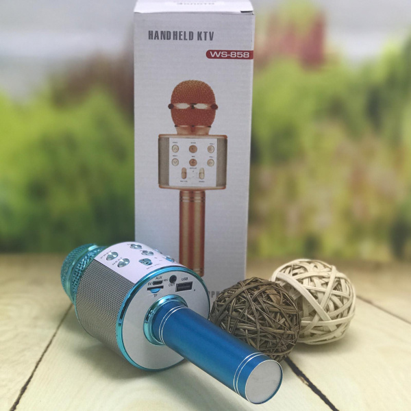 Беспроводной Bluetooth микрофон WS-858 (CT007) Розовое (красное) золото