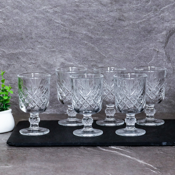 Рюмка 6 штук 60 мл на ножке прямая / F207-1D /уп 24/